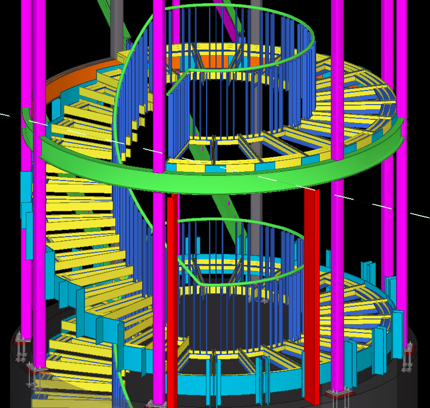 Spiral stair interior detail